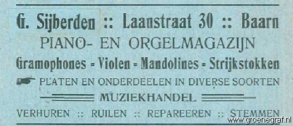piano en orgelhandelaar Gerrit Sijberden