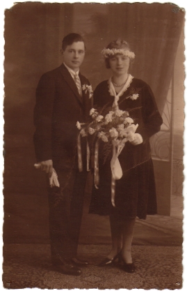 Christiaan Wilhelm van der Flier en Louisa Maria Johanna Wieggers trouwfoto
