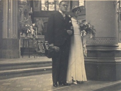 Marie Leonardus Jozef de Block en Johanna Elisabeth Francisca Scheel trouwfoto