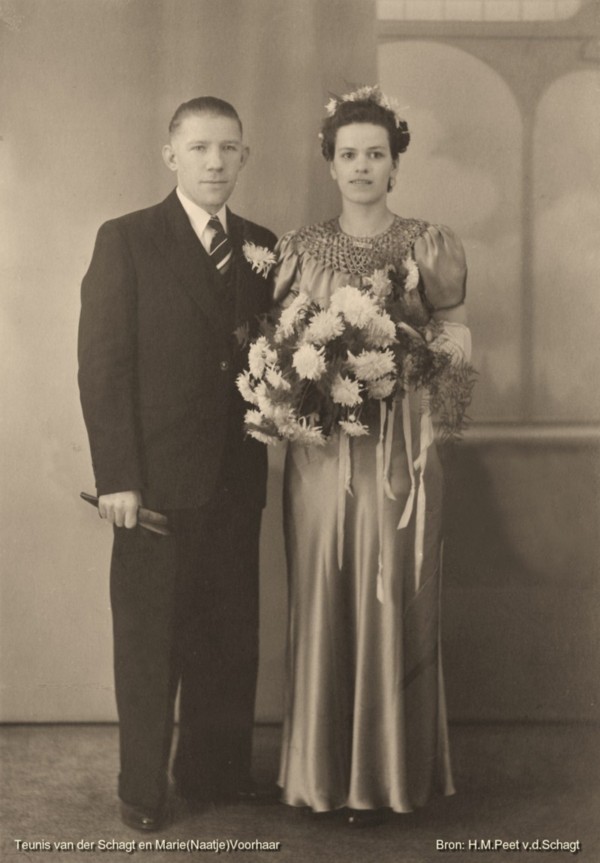 Teunis van der Schagt en Naatje Voorhaar trouwfoto