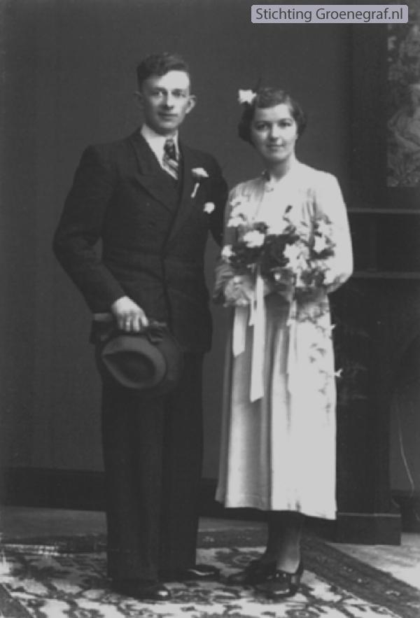Cornelis Barlo en Wilhelmina de Boer trouwfoto