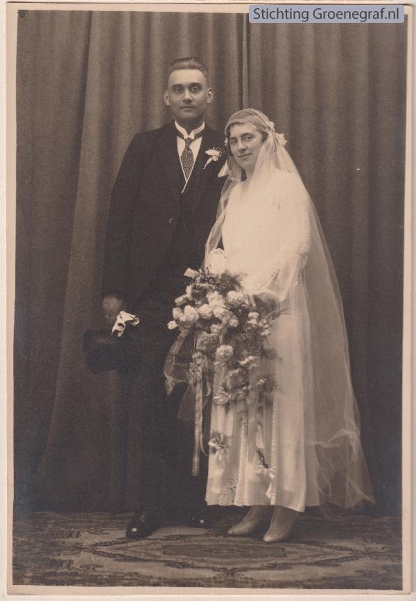 Bin Kroon en Antje Roelofje Huisman, trouwfoto