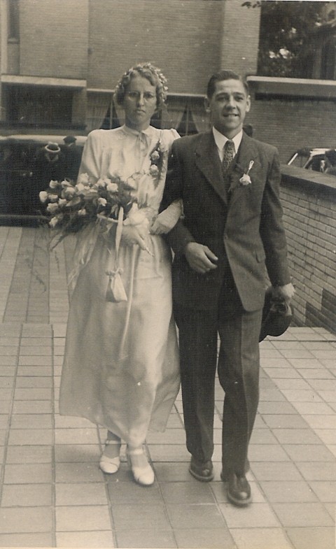 Evertje Christina Hellinga en Gerrit Luijer, trouwfoto