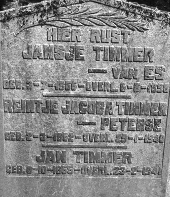Grafmonument grafsteen Jan  Timmer