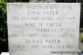Grafmonument grafsteen Dirk  Pater