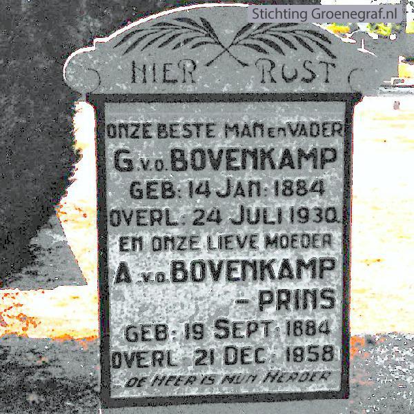 Grafmonument grafsteen Gerrit van de Bovenkamp