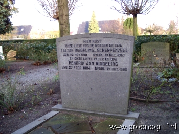Grafmonument grafsteen Hendrik Jan  Riggeling