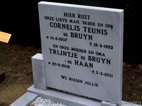 Grafmonument grafsteen Cornelis Teunis de Bruijn