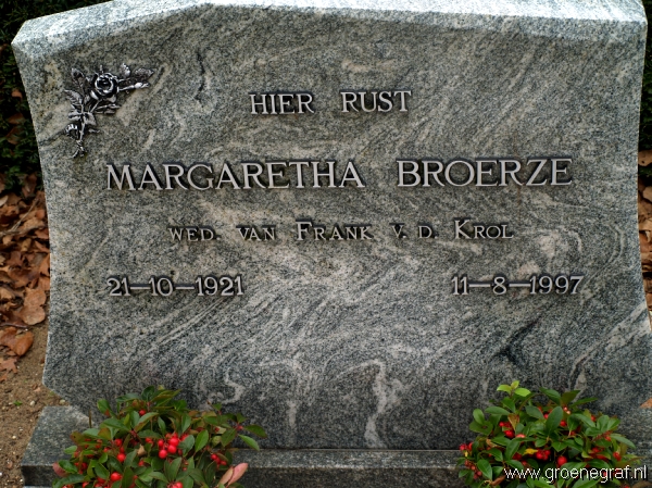 Grafmonument grafsteen Margaretha  Broerze
