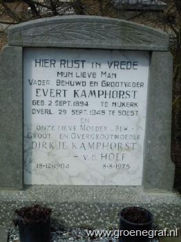 Grafmonument grafsteen Evert  Kamphorst