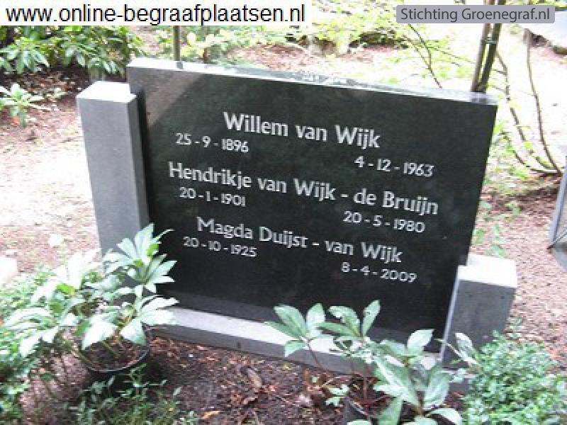Grafmonument grafsteen Willem van Wijk