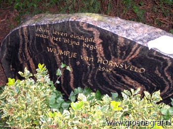 Grafmonument grafsteen Wijmpje van Hornsveld