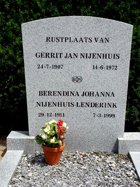 Grafmonument grafsteen Gerrit Jan  Nijenhuis