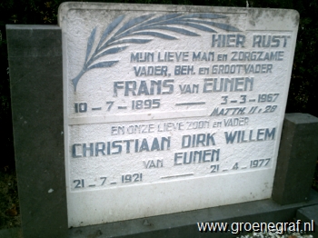 Grafmonument grafsteen Frans van Eunen