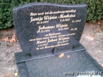Grafmonument grafsteen Johannes  Wynia