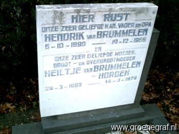 Grafmonument grafsteen Hendrik van Brummelen