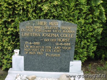 Grafmonument grafsteen Lisettha Josepha van der Horst