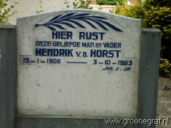 Grafmonument grafsteen Hendrik van der Horst