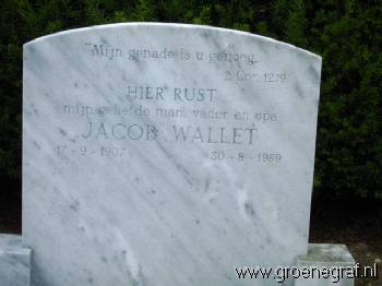 Grafmonument grafsteen Jacob  Wallet