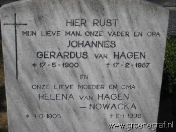 Grafmonument grafsteen Johannes Gerardus van Hagen