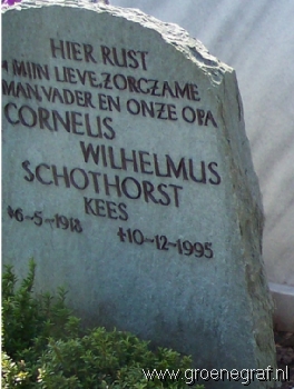 Grafmonument grafsteen Cornelis Wilhelmus  Schothorst