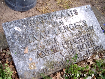 Grafmonument grafsteen Jacobus Gerardus  Lengers
