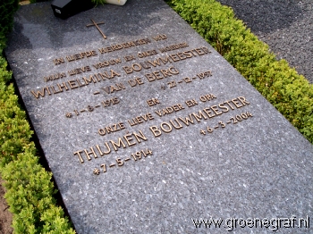 Grafmonument grafsteen Wilhelmina van den Berg