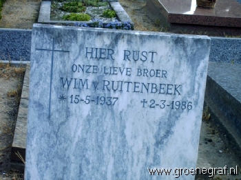 Grafmonument grafsteen Wilhelmus Josephus van Ruitenbeek