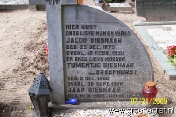 Grafmonument grafsteen Jacob  Bieshaar