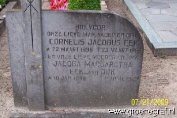 Grafmonument grafsteen Cornelis Jacobus  Eek
