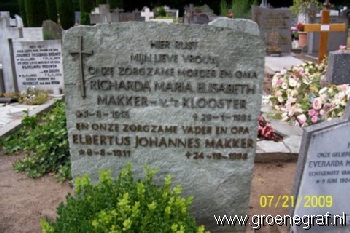 Grafmonument grafsteen Elbertus Johannes  Makker