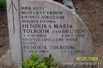 Grafmonument grafsteen Hendrik  Tolboom