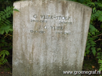 Grafmonument grafsteen Johan Gerrit  Vliek
