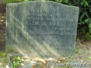 Grafmonument grafsteen Willem de Vries