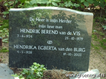 Grafmonument grafsteen Hendrik Berend van de Vis