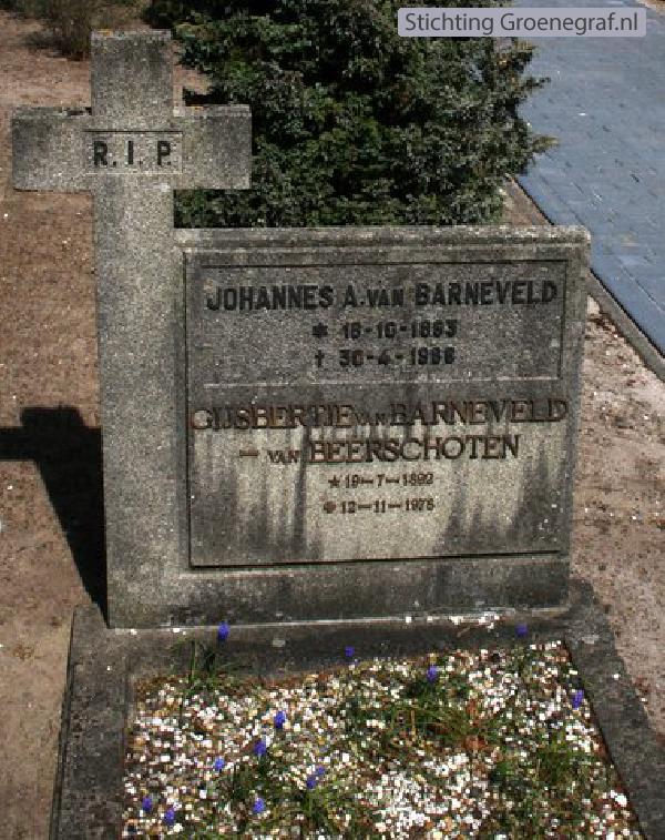 Grafmonument grafsteen Johannes Antonius van Barneveld