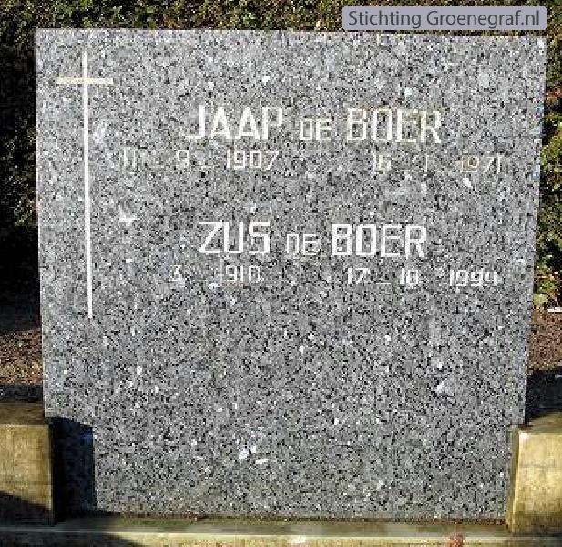 Grafmonument grafsteen Jacob Cornelis de Boer