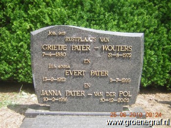 Grafmonument grafsteen Grietje  Wouters