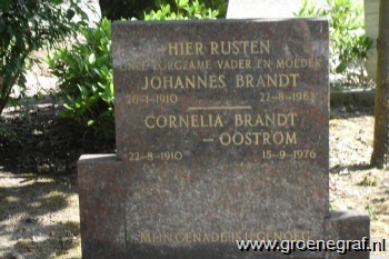Grafmonument grafsteen Johannes  Brandt