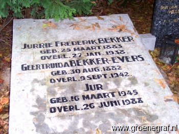 Grafmonument grafsteen Jurrie Frederik  Bekker