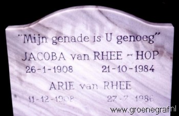 Grafmonument grafsteen Arie van Rhee
