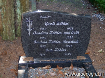 Grafmonument grafsteen Gerrit  Köhler