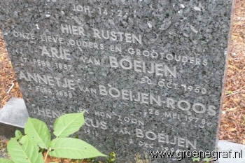 Grafmonument grafsteen Arie van Boeijen