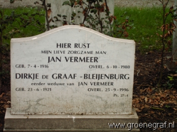 Grafmonument grafsteen Jan  Vermeer
