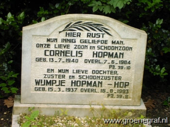 Grafmonument grafsteen Cornelis  Hopman