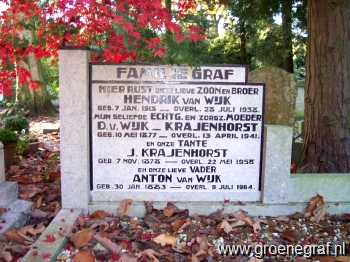 Grafmonument grafsteen Hendrik van Wijk