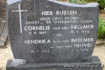 Grafmonument grafsteen Hendrika van den Heuvel