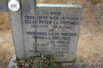 Grafmonument grafsteen Gijsbertus Johannes van den Breemer
