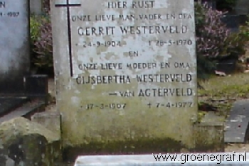Grafmonument grafsteen Gerrit  Westerveld