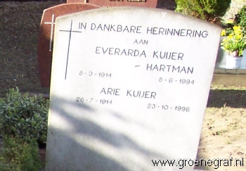 Grafmonument grafsteen Everarda  Hartman
